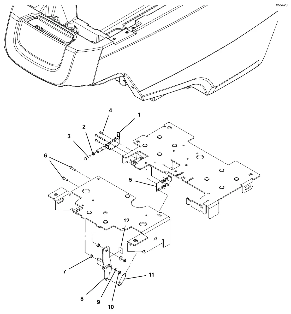 Tennant T500 (S/N 30000000-40000000) parking brake group (s/n 30000000-30182195) drawing, manual page 112