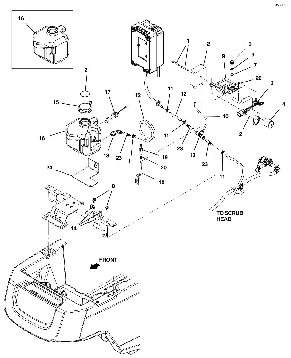 Tennant T500 (S/N 30000000-40000000) severe environment solution group drawing, manual page 104