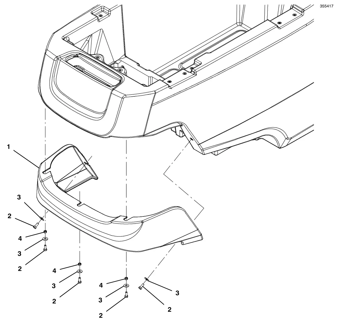 Tennant T500 (S/N 30000000-40000000) shroud group, disk and orbital drawing, manual page 52