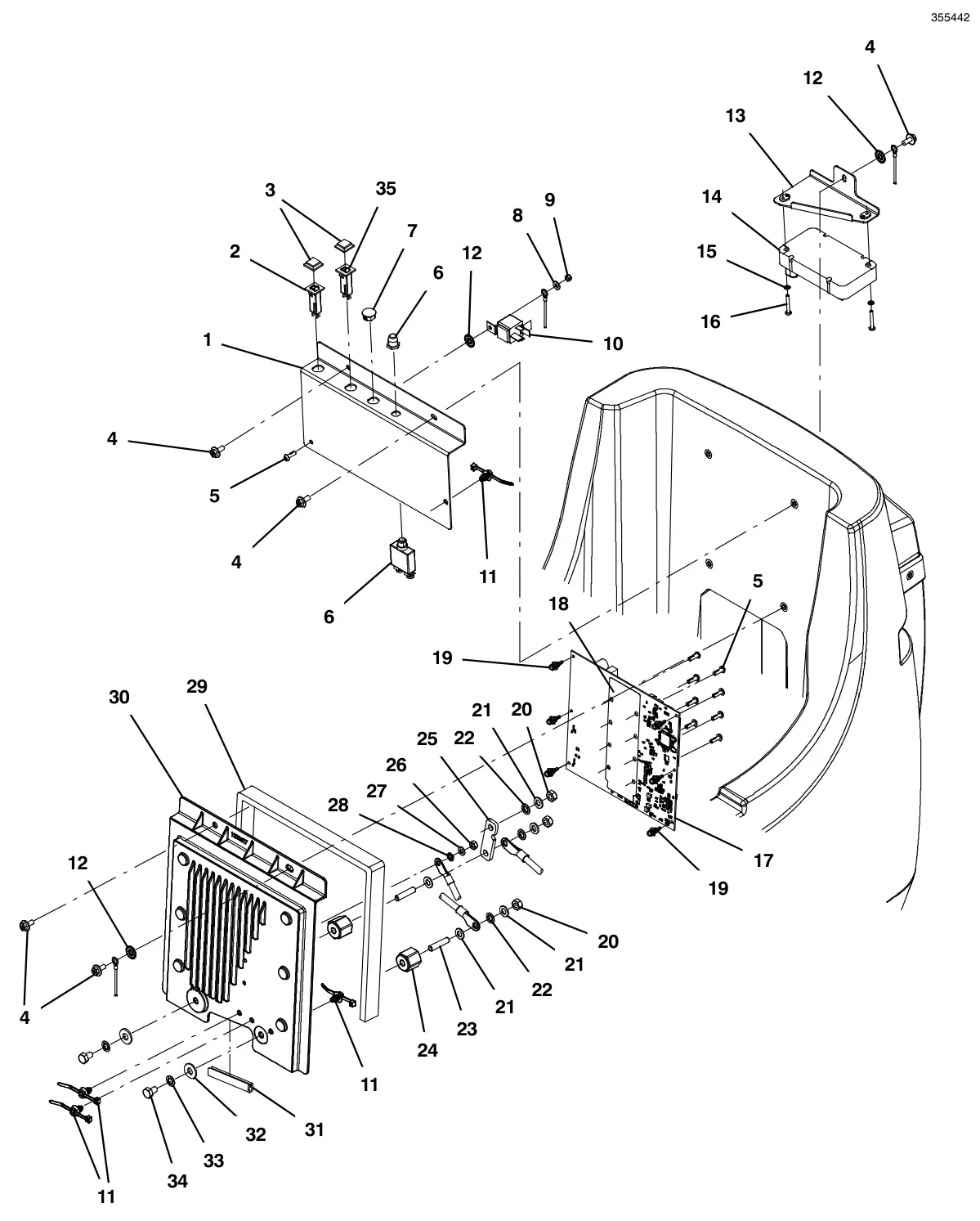 Tennant T500 (S/N 30000000-40000000) standard electrical group drawing, manual page 40