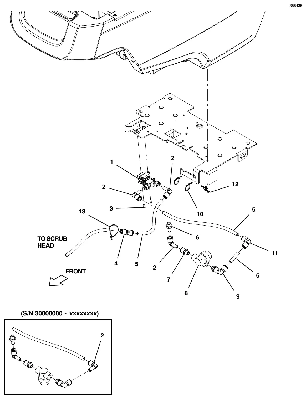 Tennant T500 (S/N 30000000-40000000) standard solution group drawing, manual page 80