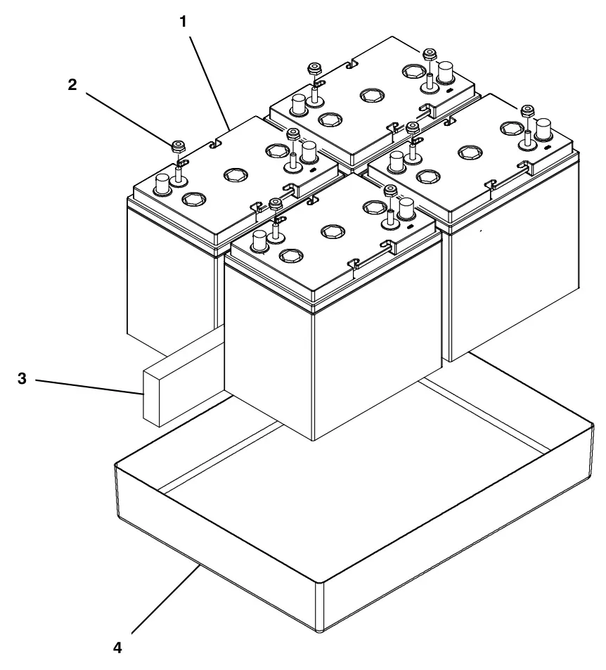 Tennant T500e battery group, agm 210ah drawing, manual page 87