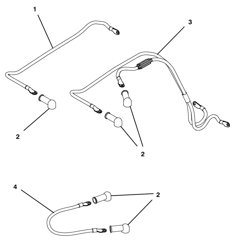 Tennant T500e battery cables group, telemetry, tppl battery (s/n 10000000-11101078) drawing, manual page 107