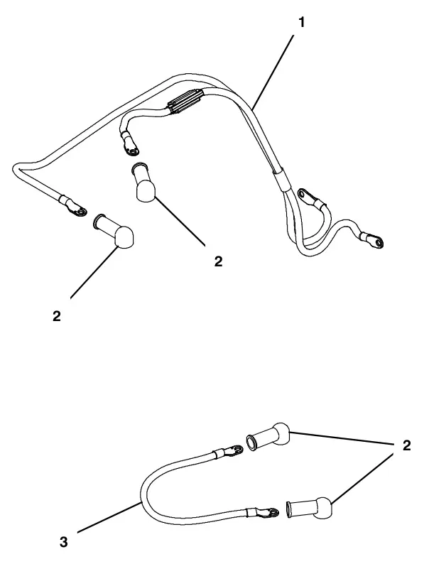 Tennant T500e battery cables group, tppl battery drawing, manual page 81
