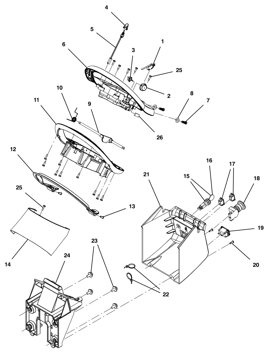 Tennant T500e console group, propel drawing, manual page 56