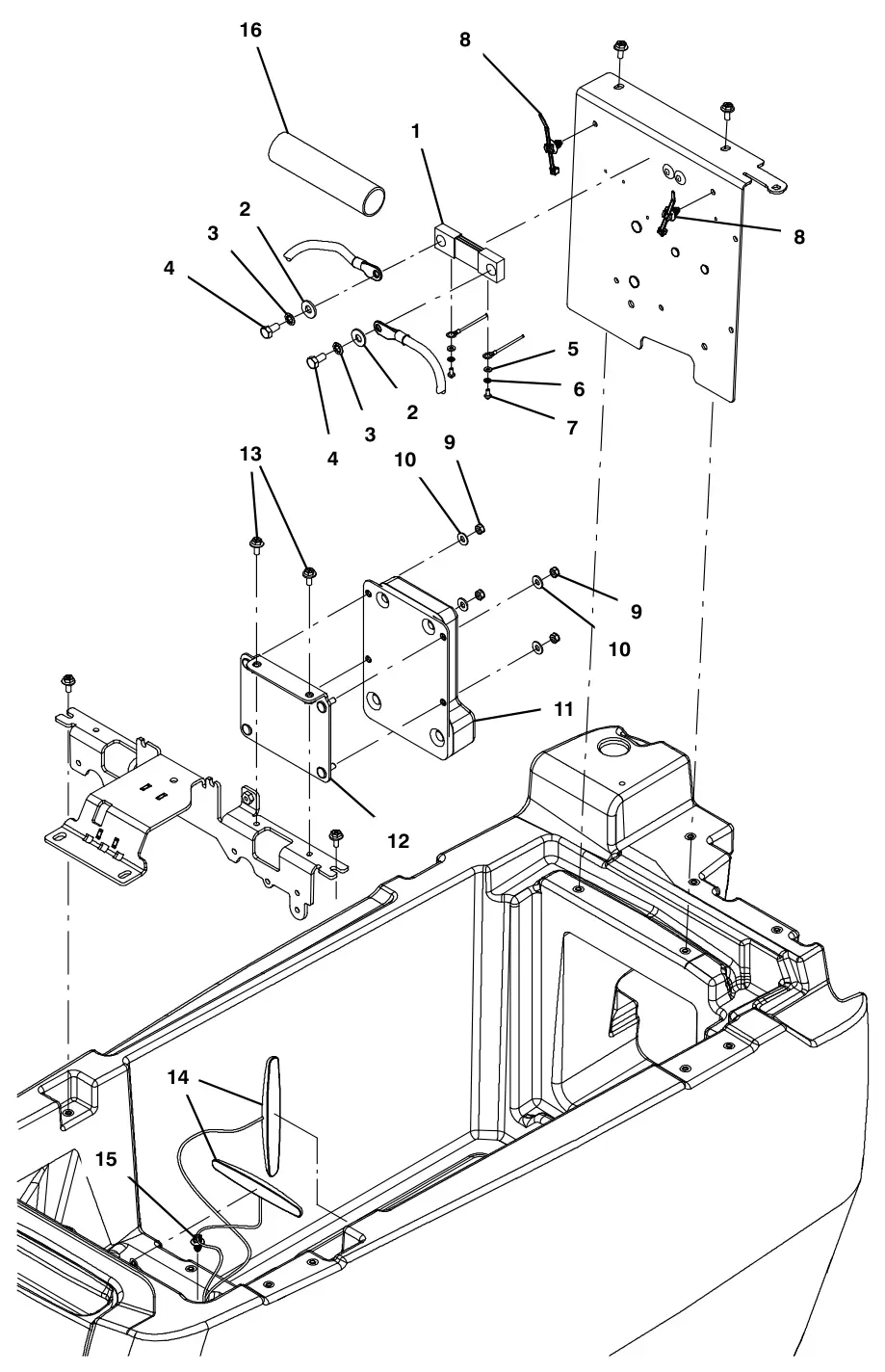 Tennant T500e electrical group, telemetry (s/n 10000000-11101078) drawing, manual page 104