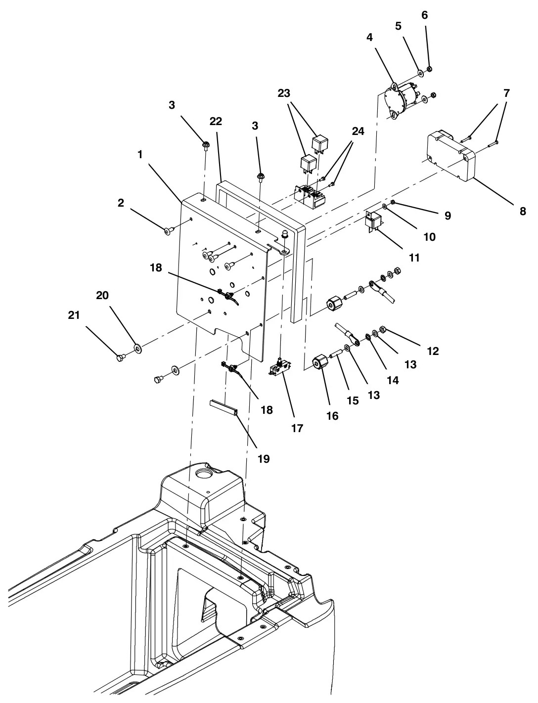 Tennant T500e electrical group, wet and agm battery drawing, manual page 34