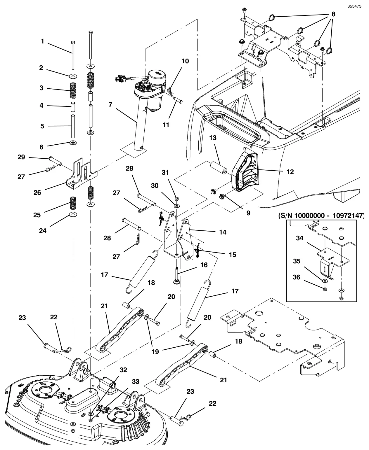 Tennant T500e head lift group, disk drawing, manual page 42
