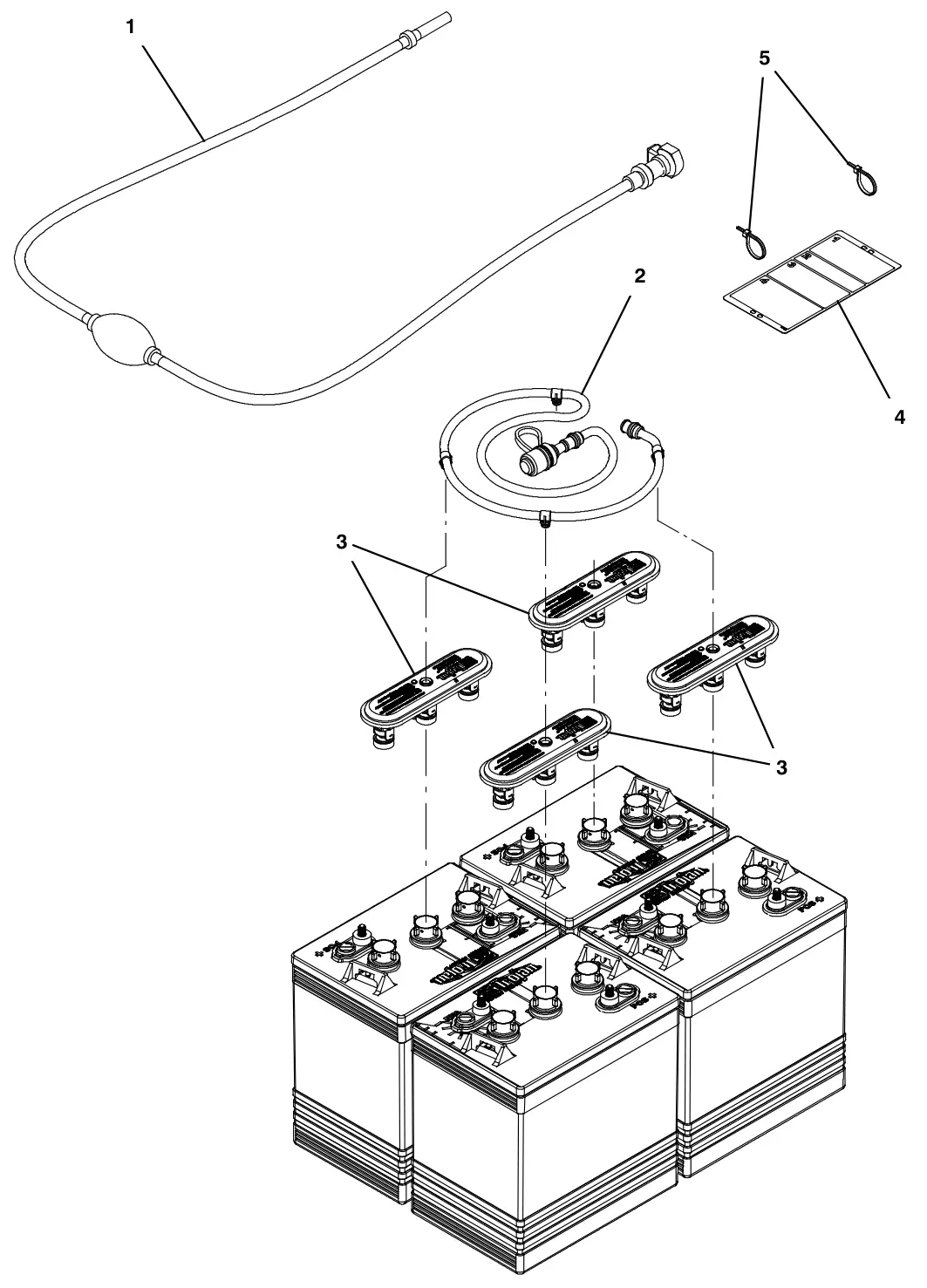 Tennant T500e hydrolink manual battery watering system drawing, manual page 94