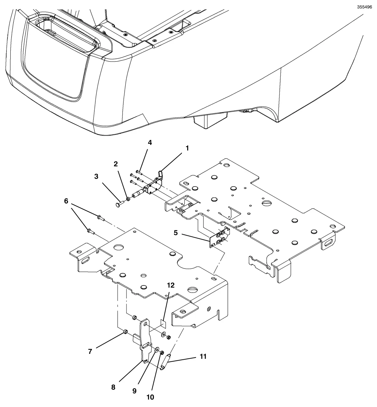 Tennant T500e parking brake group (s/n 10000000-11064201) drawing, manual page 118