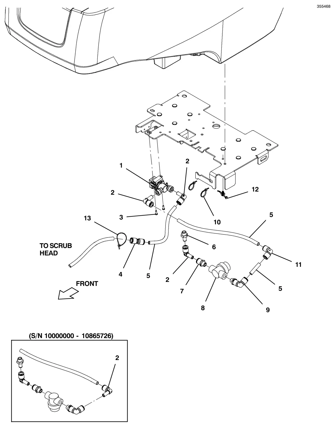 Tennant T500e standard solution group (push quick connector style) (s/n 10000000-11089941) drawing, manual page 78