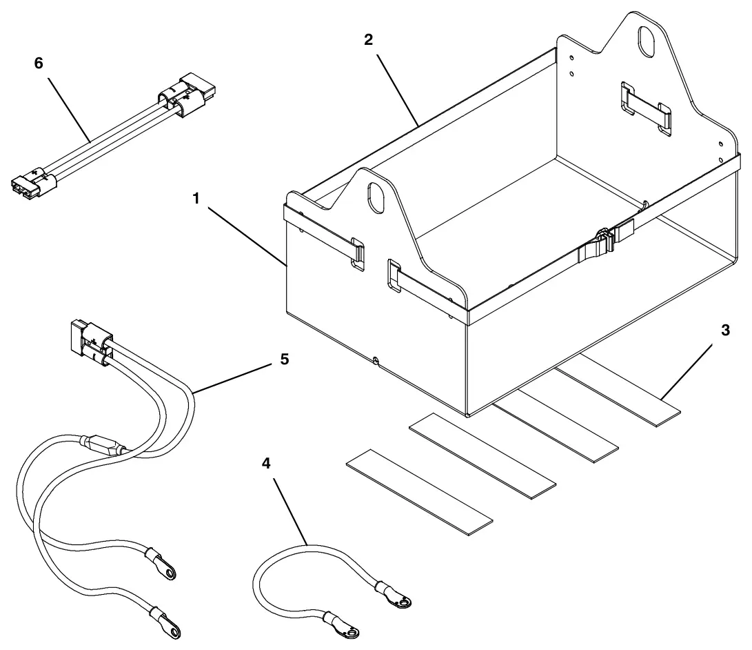 Tennant T500e (S/N 30000000-40000000) extra battery box lift out kit drawing, manual page 94