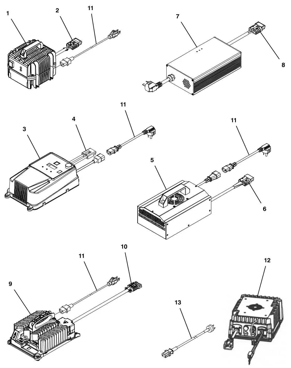 Tennant T500e (S/N 30000000-40000000) off-board charger group drawing, manual page 54