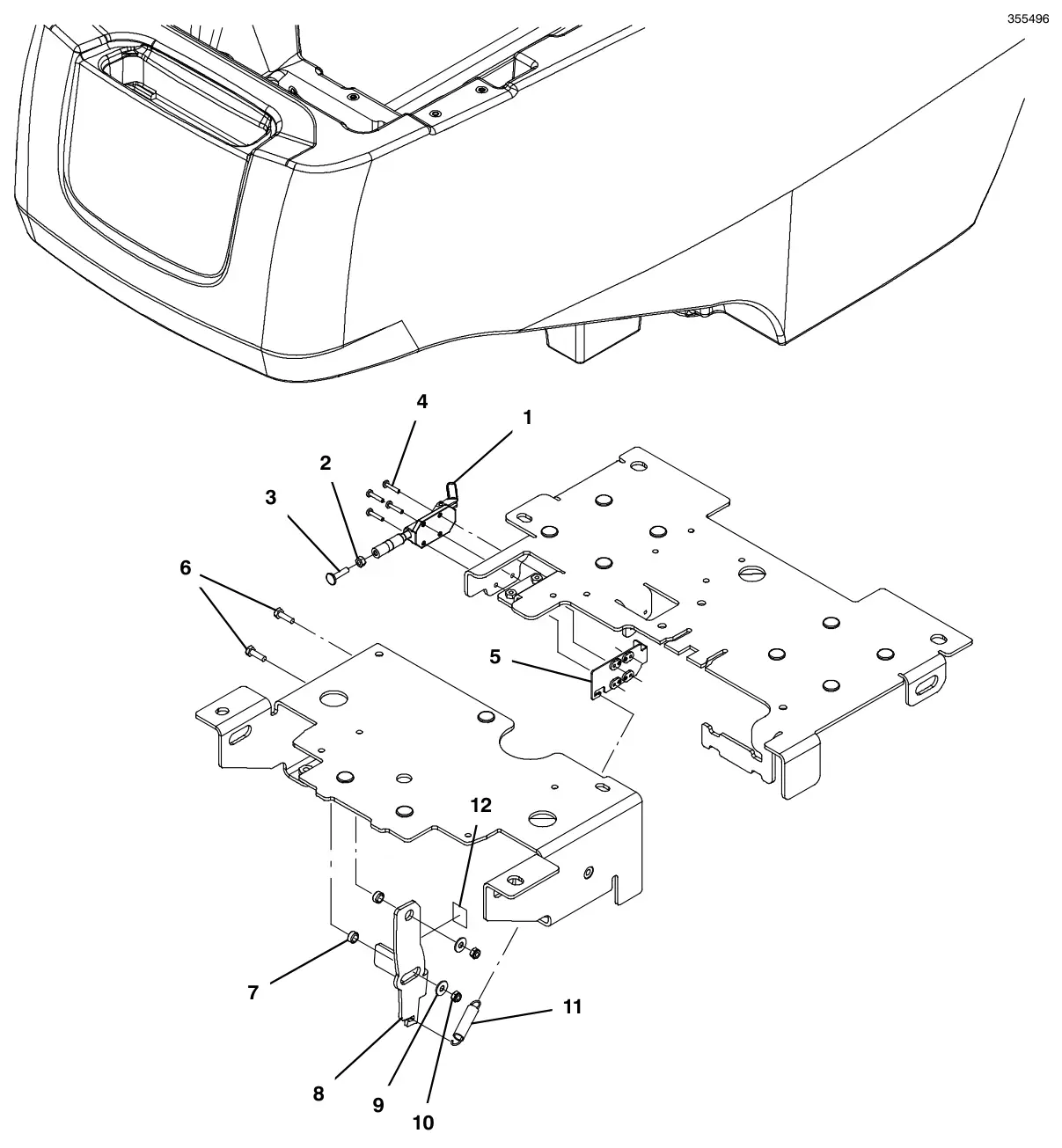 Tennant T500e (S/N 30000000-40000000) parking brake group (s/n 30000000-30182935) drawing, manual page 106