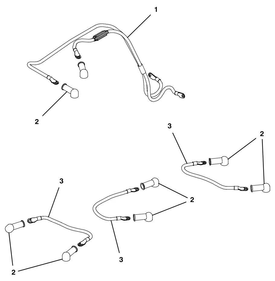 Tennant T500e (S/N 30000000-40000000) standard battery cables group drawing, manual page 78
