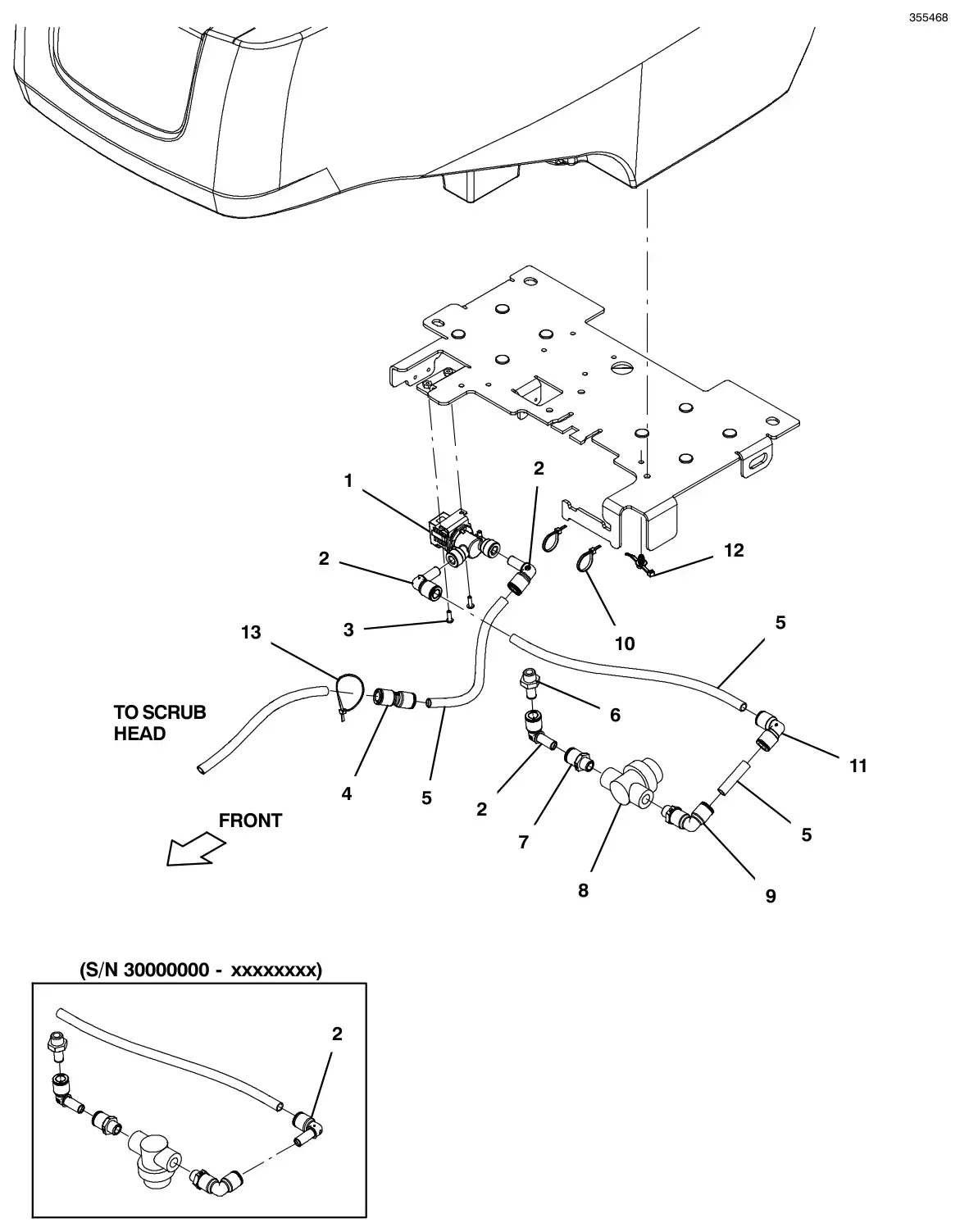 Tennant T500e (S/N 30000000-40000000) standard solution group drawing, manual page 74