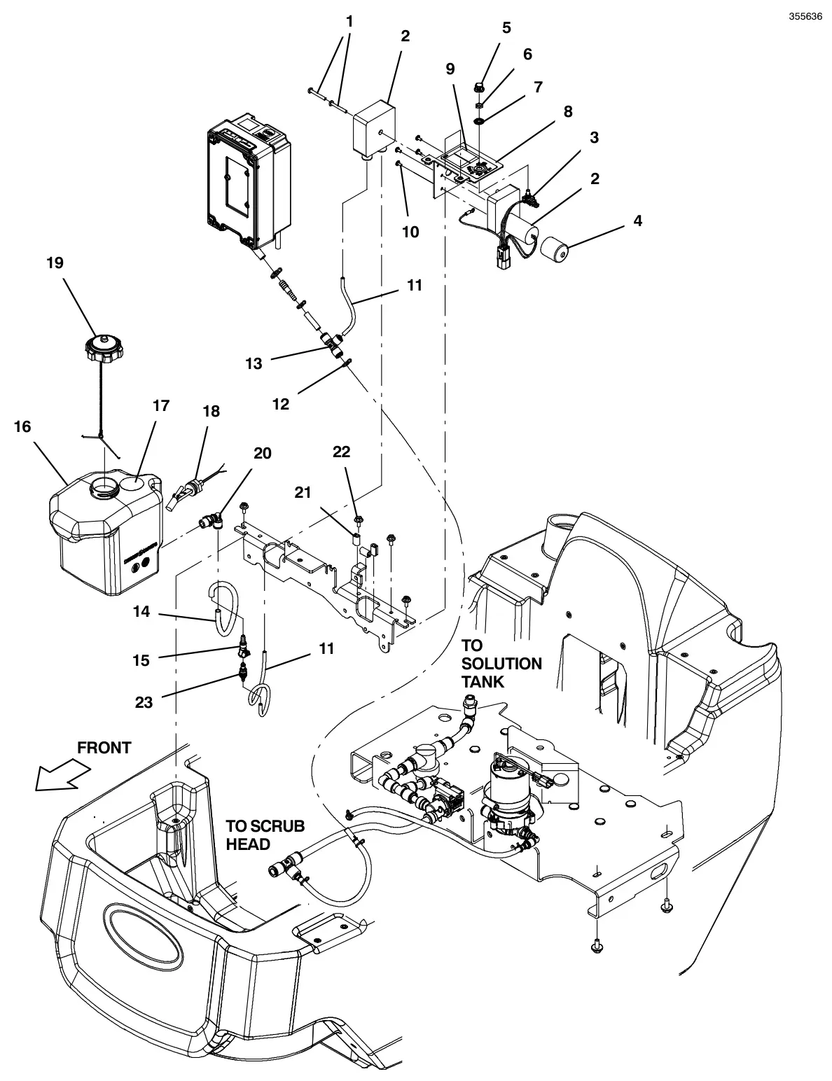 Tennant T600e / T600 severe environment solution group (t600 model) drawing, manual page 134