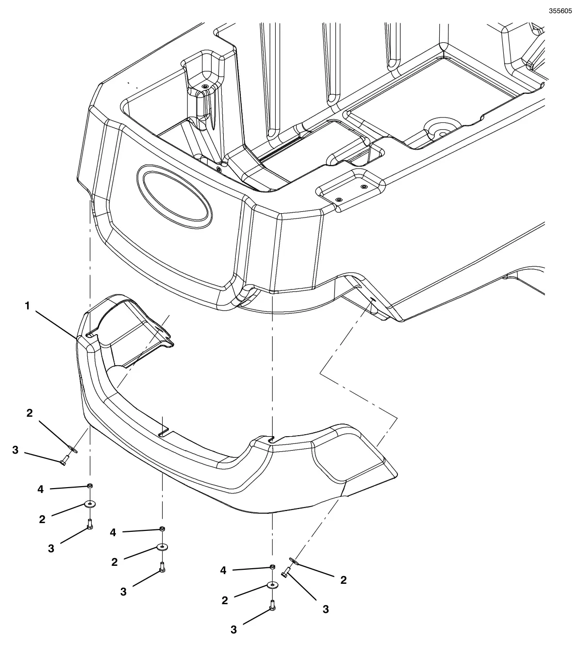 Tennant T600e / T600 shroud group, cylindrical drawing, manual page 61
