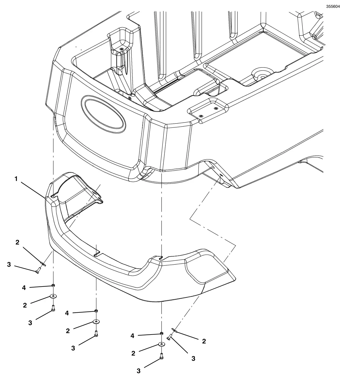 Tennant T600e / T600 shroud group, disk and orbital drawing, manual page 60