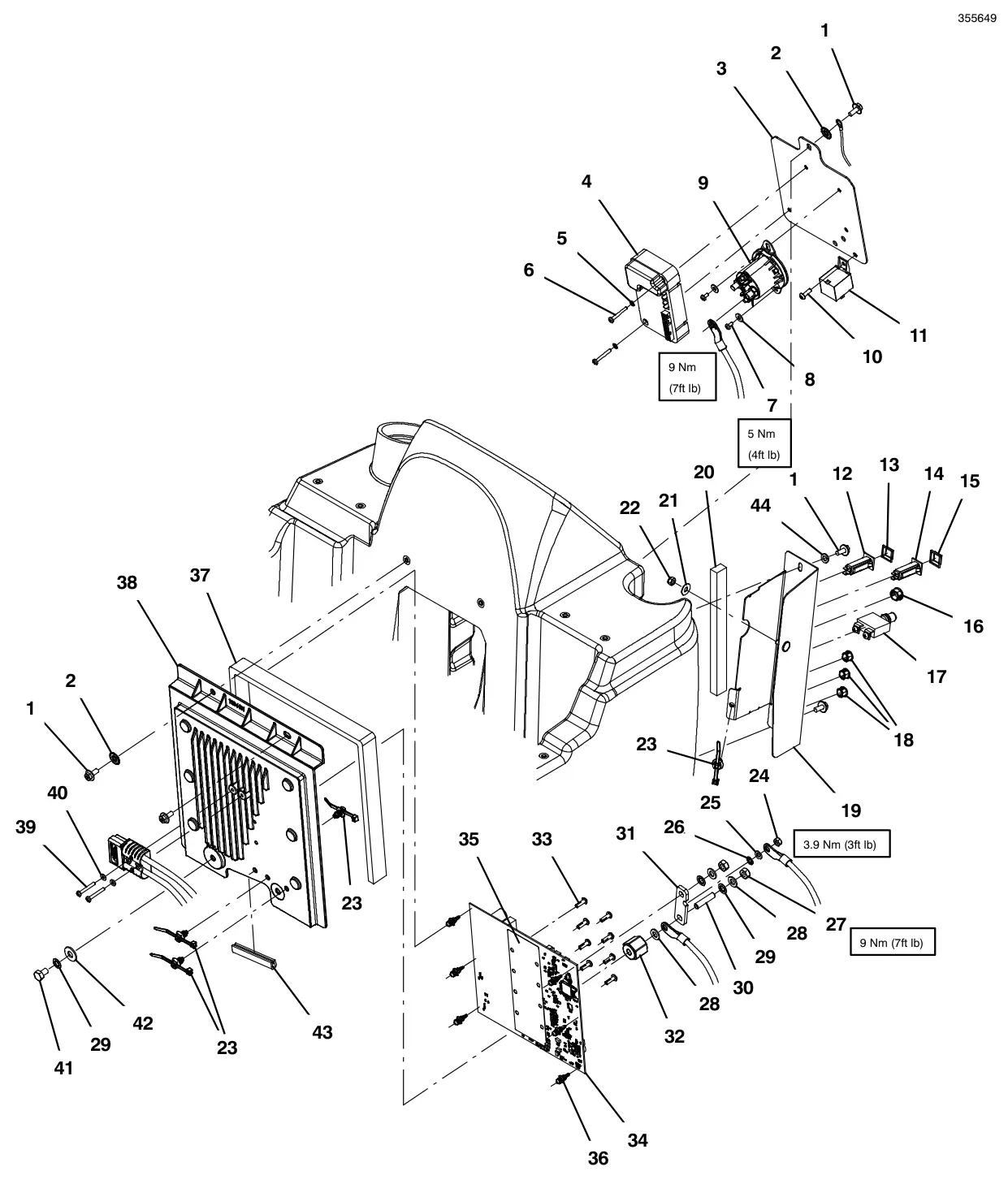 Tennant T600e / T600 standard electrical group (t600 model) drawing, manual page 48