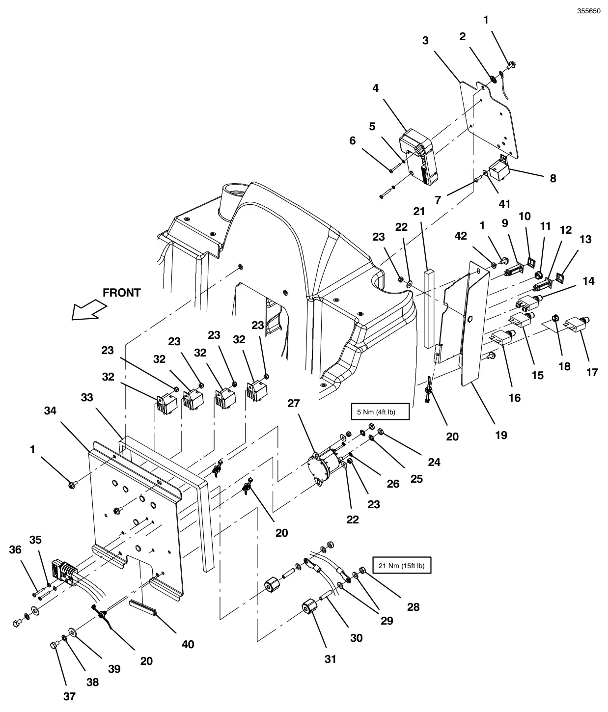 Tennant T600e / T600 standard electrical group (t600e model) drawing, manual page 46