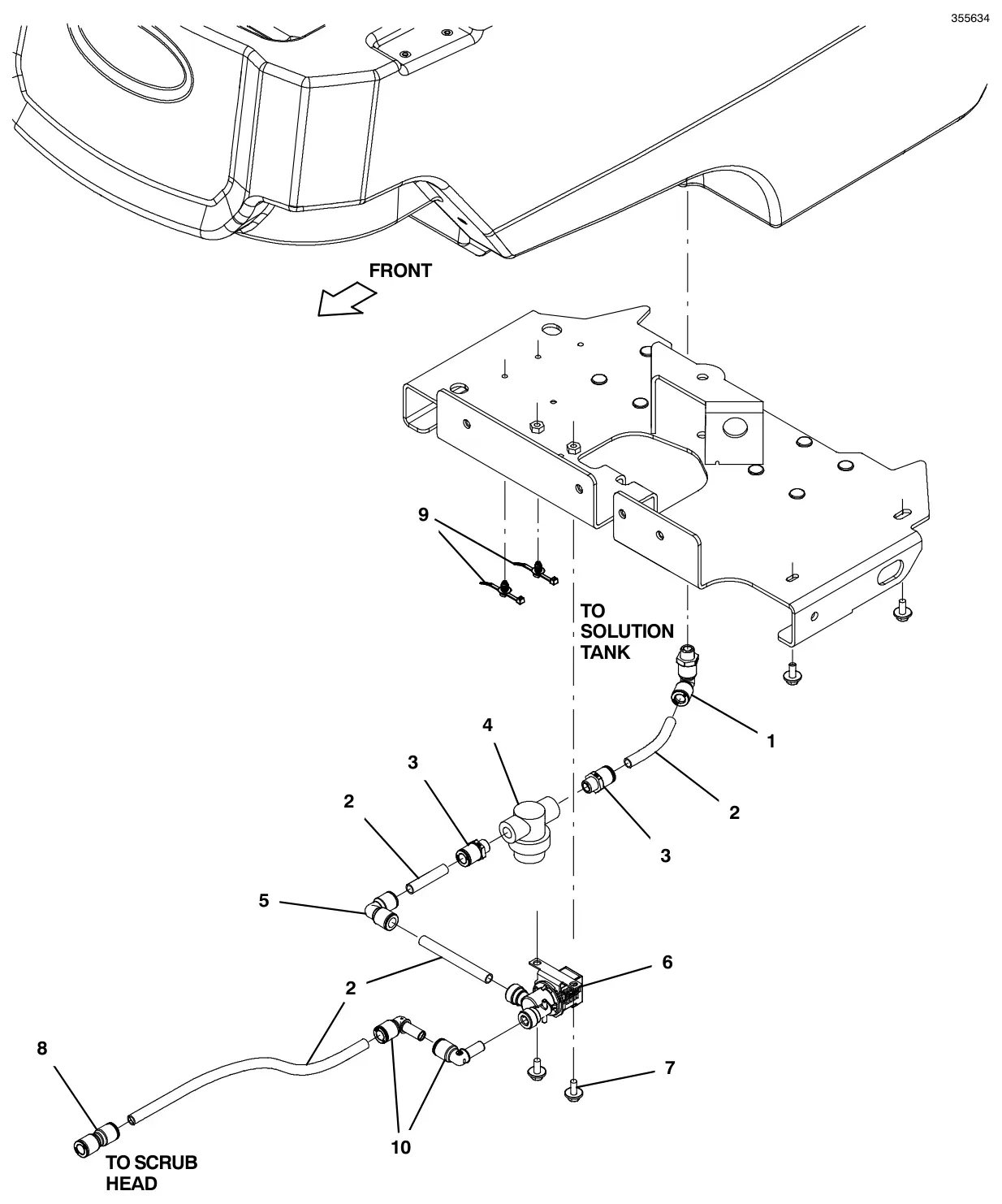 Tennant T600e / T600 standard solution group drawing, manual page 96